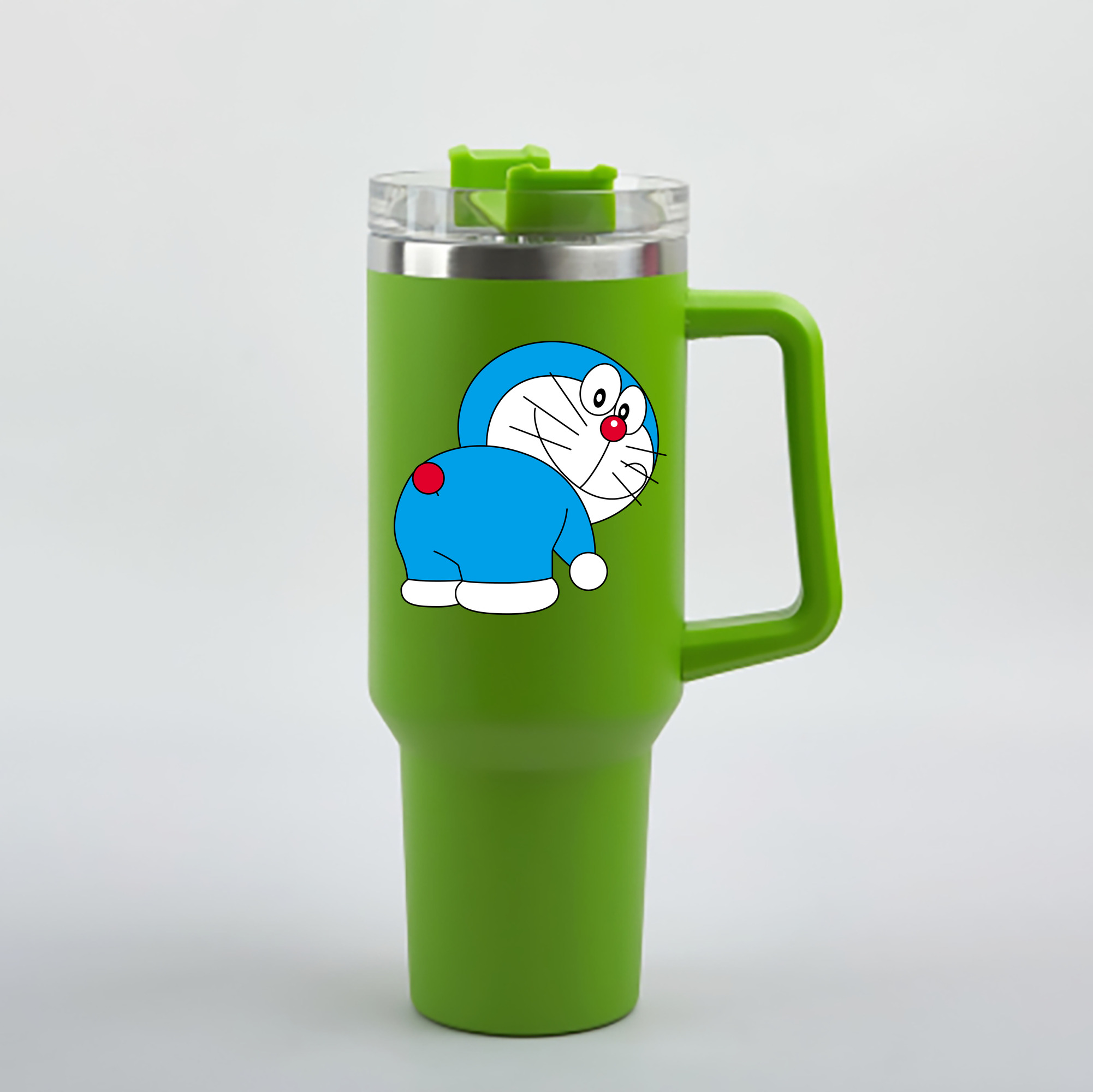（画像用） ドラえもん Doraemon 1200mL車用タンブラー - クリスタルステッカー（プラスチックストロー付き）